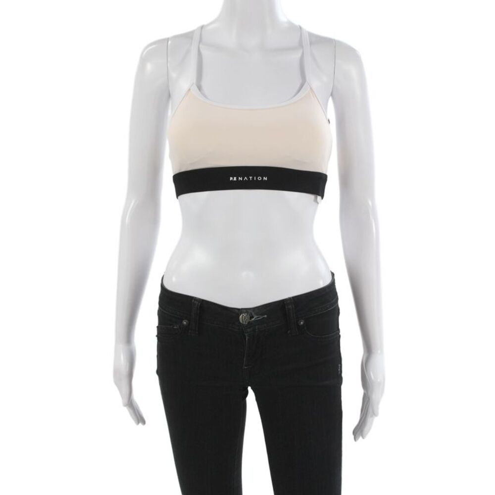 PE Nation Women's Scoop Neck T-Back Padded Sport Bra Pink Size XS